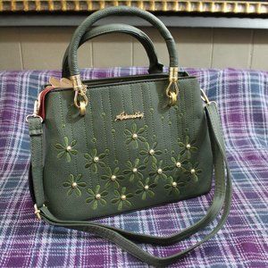 Aimily Green Flower Shoulder Bag
